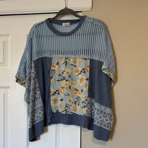 POL Crochet & Knit Short Sleeve Top